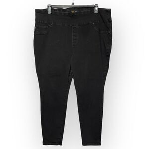 Lee Mid Rise Skinny Leg Jeans Women Size 24‎ Black Stretch Pull-On Sculpting